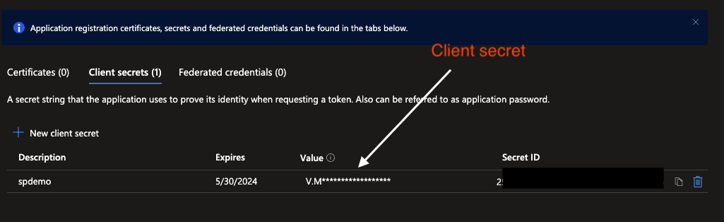 copy client secret