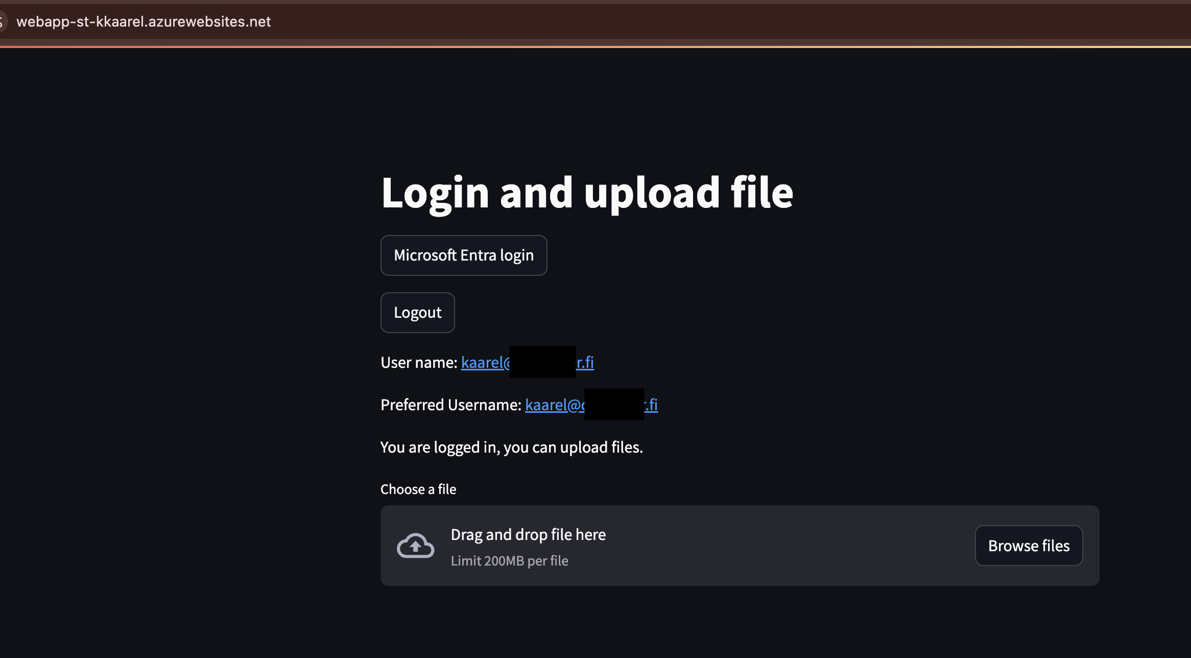 Streamlit in app authentication - st.login